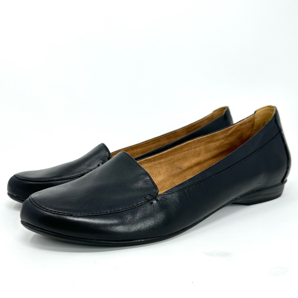 Naturalizer Women's Saban Black Leather Slip On Flats Loafers - Picture 9 of 15